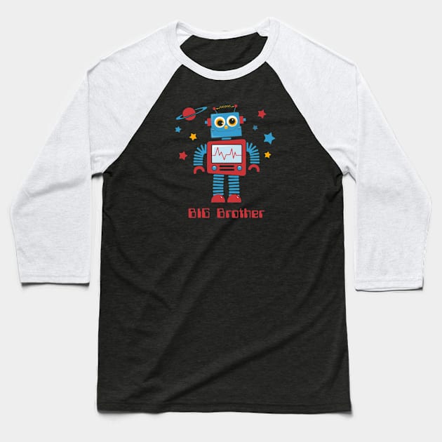 Robot Big Brother Baseball T-Shirt by edwinclaw